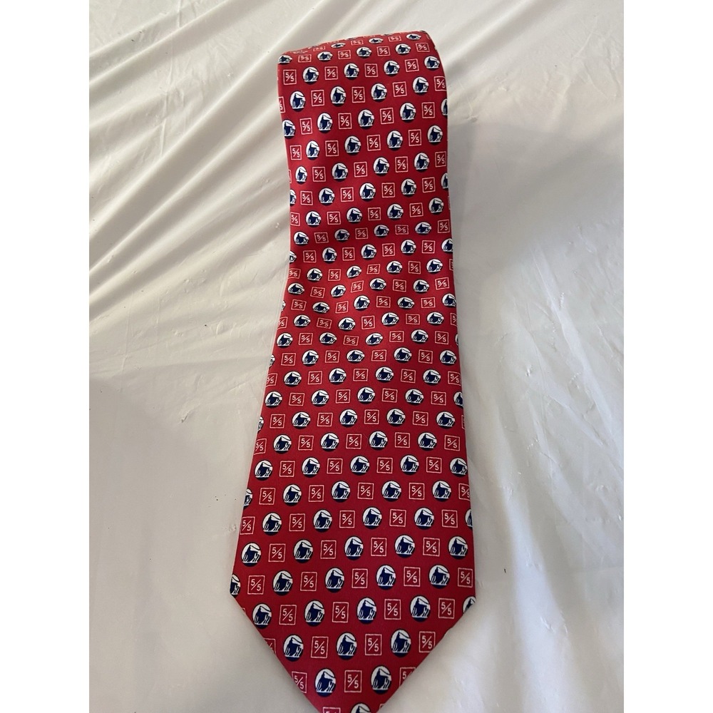 Vineyard Vines Custom Collection Prudential Finacial Red Silk Tie 52 inches
